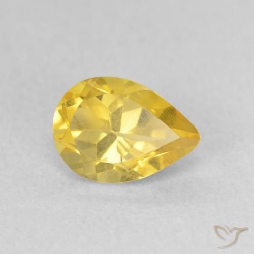 0.76ct Натуральный Тосканский желтый Цитрин, Форма груши, Чистота VS
