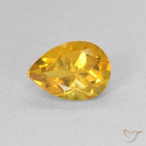 0.73ct Натуральный Золотисто-оранжевый Цитрин, Форма груши, Чистота VS