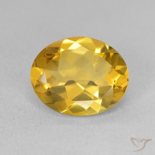 3.08ct Натуральный Средний золотой Цитрин, Овал, VVS-VS