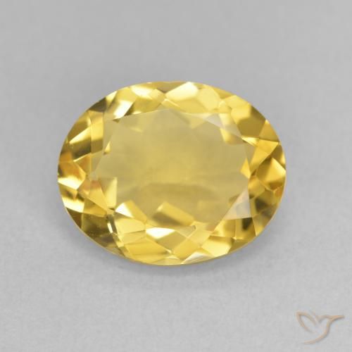 2.94ct Натуральный Средний золотой Цитрин, Овал, Полупрозрачный