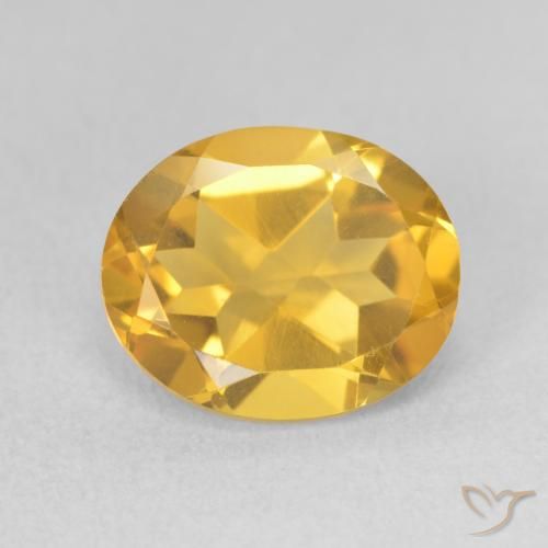 3.27ct Натуральный Золотисто-Апельсиновый Цитрин, Овал, Чистота VS