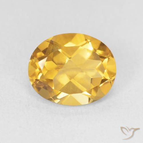 3.38ct Натуральный Темно-золотой Цитрин, Овал, Чистота VVS