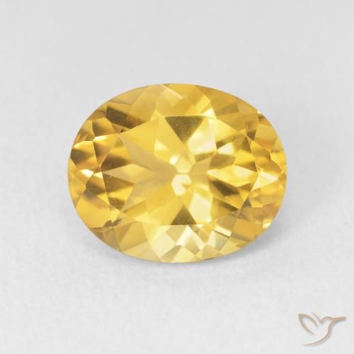 3.55ct Натуральный Золотой Цитрин, Овал, Чистота VVS
