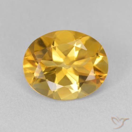 3.28ct Натуральный Золотой Цитрин, Овал, Чистота VVS