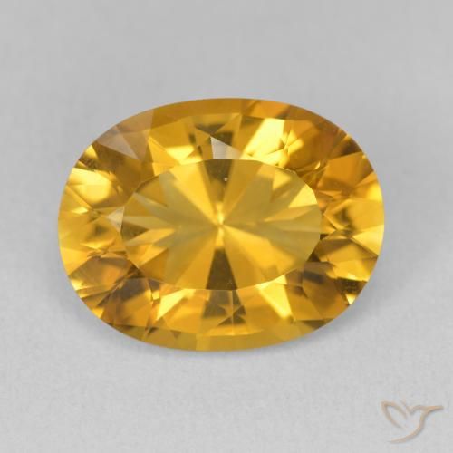 6.35ct Натуральный Medium Light-Golden Цитрин, Овал, VVS-VS