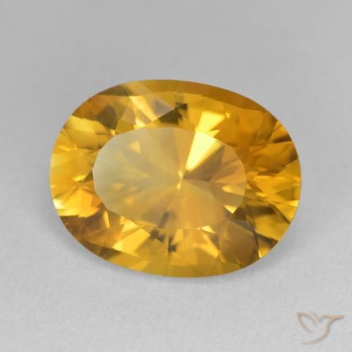 6.35 карата, натуральный Medium Light-Golden Цитрин, Овал, VVS-VS