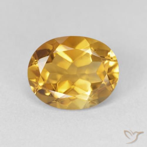 3.30ct Натуральный Средний оранжево-золотой Цитрин, Овал, VVS-VS