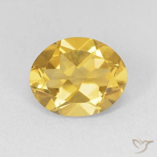 3.20ct Натуральный Средний золотой Цитрин, Овал, VVS-VS