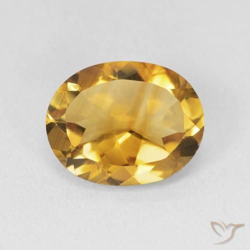 3.11ct Натуральный Золотисто-оранжевый Цитрин, Овал, VVS-VS