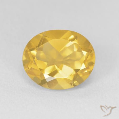 3.78ct Натуральный Золотисто-оранжевый Цитрин, Овал, VVS-VS