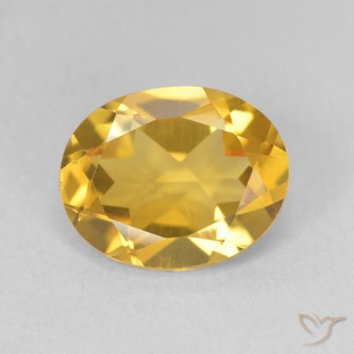 3.11ct Натуральный Среднее золото Цитрин, Овал, Чистота VVS