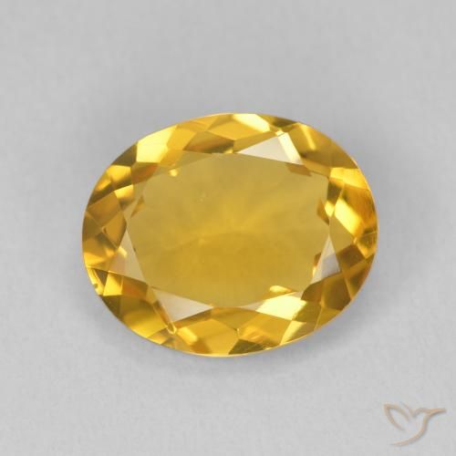 2.94ct Натуральный Яркое золото Цитрин, Овал, Чистота VVS