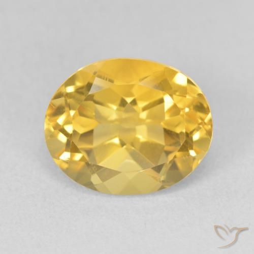 3.67ct Натуральный Золотой Цитрин, Овал, VVS-VS