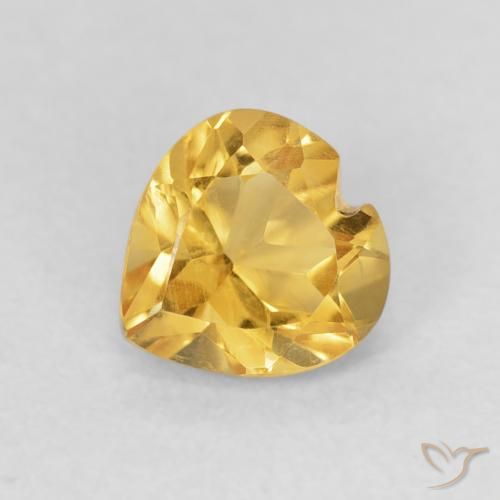0.74ct Натуральный Золотой Цитрин, Сердце, VVS-VS