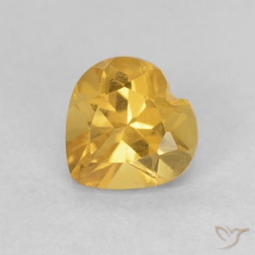 0.78ct Натуральный Золотой Цитрин, Сердце, VVS-VS