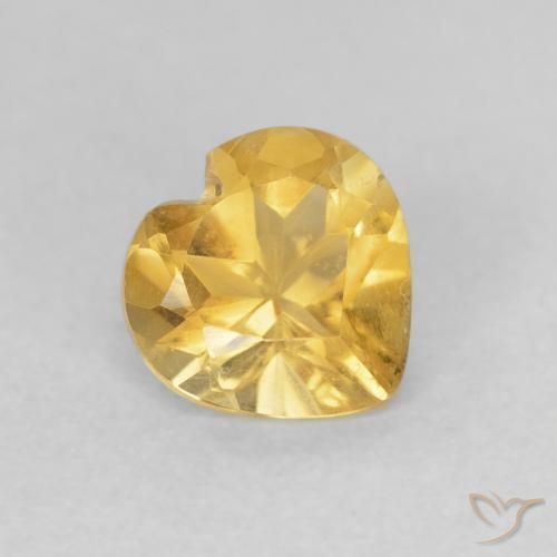 0.67ct Натуральный Золотой Цитрин, Сердце, VVS-VS