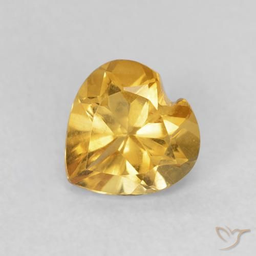 0.71ct Натуральный Золотой Цитрин, Сердце, Чистота VVS