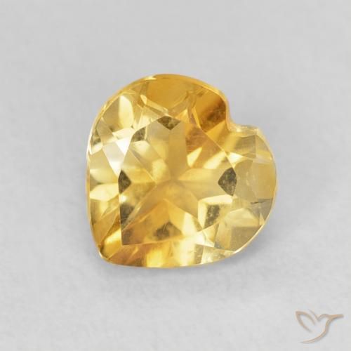0.85ct Натуральный Золотой Цитрин, Сердце, Чистота VVS