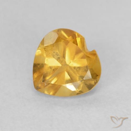 0.75ct Натуральный Medium Light Orange-Gold Цитрин, Сердце, Чистота VVS