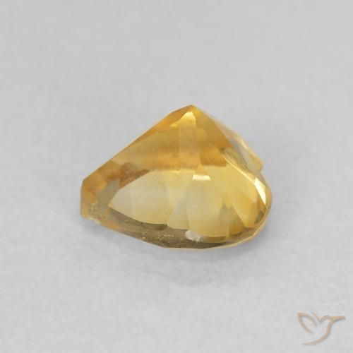 0.75 карата, натуральный Medium Light Orange-Gold Цитрин, Сердце, Чистота VVS