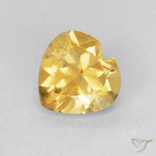 0.74ct Натуральный Среднее золото Цитрин, Сердце, Чистота VVS