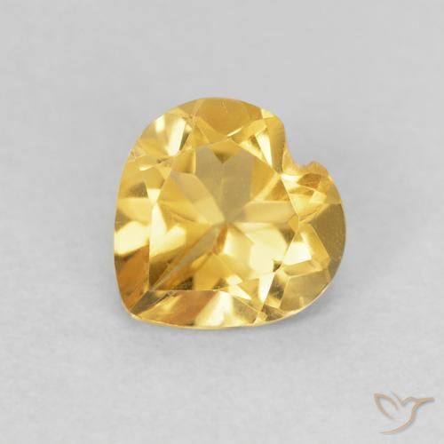 0.69ct Натуральный Среднее золото Цитрин, Сердце, Чистота VVS