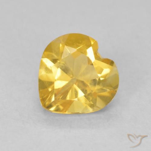 0.75ct Натуральный Средний золотой Цитрин, Сердце, VVS-VS