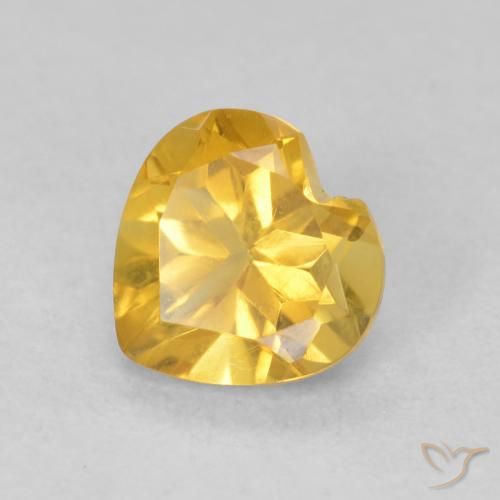 0.74ct Натуральный Среднее золото Цитрин, Сердце, VVS-VS