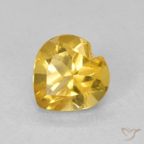 0.75ct Натуральный Золотисто-оранжевый Цитрин, Сердце, VVS-VS