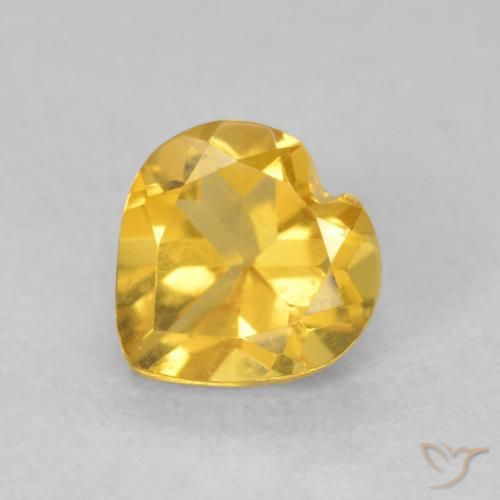 0.76ct Натуральный Среднее золото Цитрин, Сердце, VVS-VS