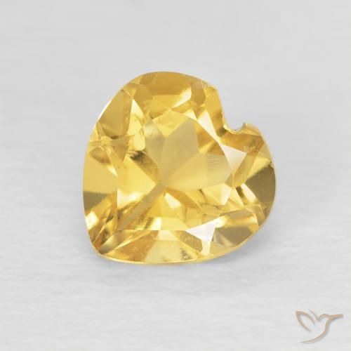 0.77ct Натуральный Яркое золото Цитрин, Сердце, VVS-VS