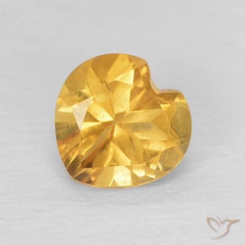 0.73ct Натуральный Средний золотой Цитрин, Сердце, VVS-VS