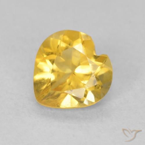 0.66ct Натуральный Золотой Цитрин, Сердце, VVS-VS