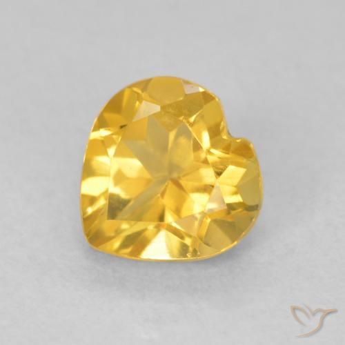 0.76ct Натуральный Среднее золото Цитрин, Сердце, VVS-VS