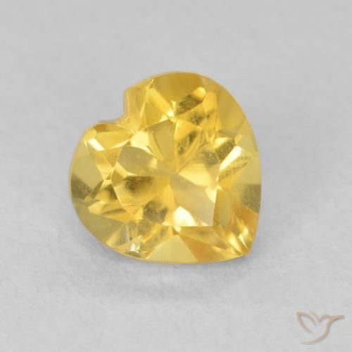 0.76ct Натуральный Золотисто-оранжевый Цитрин, Сердце, VVS-VS