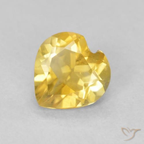 0.62ct Натуральный Средний золотой Цитрин, Сердце, VVS-VS