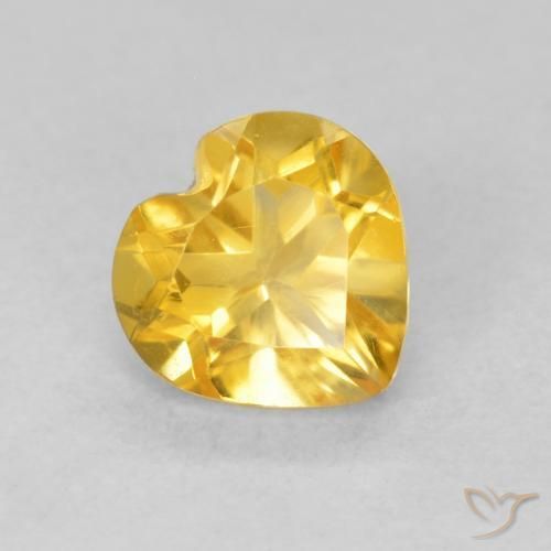 0.73ct Натуральный Золотой Цитрин, Сердце, VVS-VS
