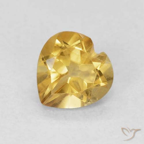 0.72ct Натуральный Золотой Цитрин, Сердце, Чистота VVS