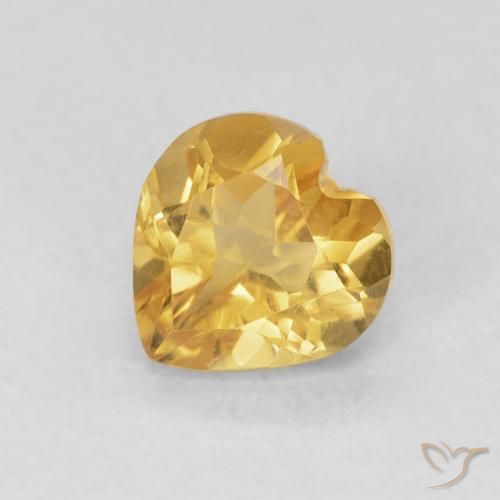 0.73ct Натуральный Золотой Цитрин, Сердце, Чистота VVS