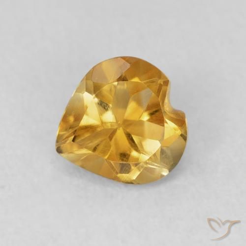 0.66ct Натуральный Medium Dark-Golden Цитрин, Сердце, Чистота VVS