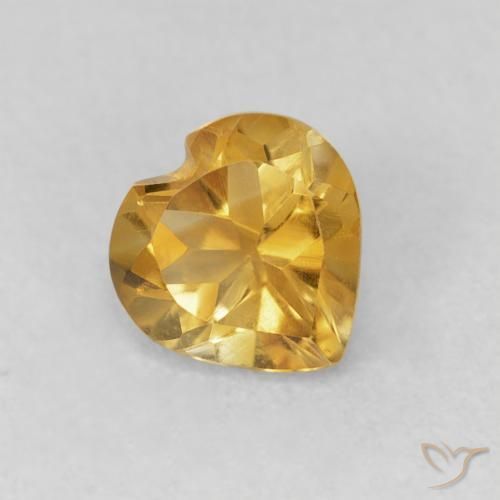 0.66 карата, натуральный Medium Dark-Golden Цитрин, Сердце, Чистота VVS