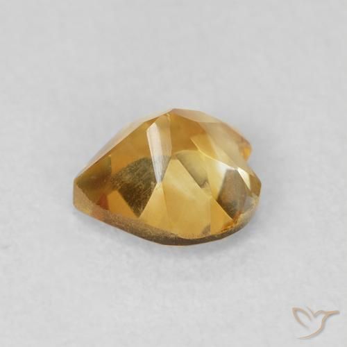 0.66 карата, натуральный Medium Dark-Golden Цитрин, Сердце, Чистота VVS