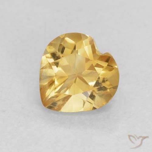 0.79ct Натуральный Темно-золотой апельсин Цитрин, Сердце, Чистота VVS