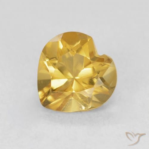 0.79ct Натуральный Среднее золото Цитрин, Сердце, Чистота VVS
