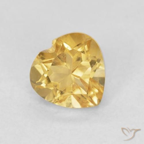 0.78ct Натуральный Золотой Цитрин, Сердце, Чистота VVS