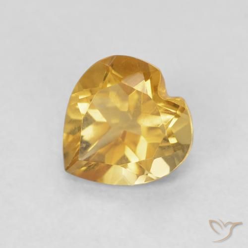 0.67ct Натуральный Medium Dark-Golden Цитрин, Сердце, Чистота VVS