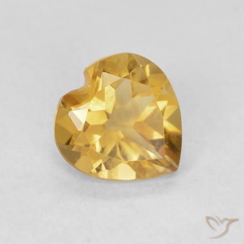 0.67 карата, натуральный Medium Dark-Golden Цитрин, Сердце, Чистота VVS