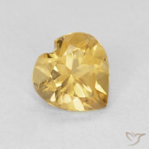 0.71ct Натуральный Среднее золото Цитрин, Сердце, Чистота VVS