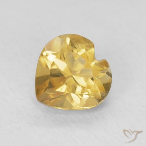 0.75ct Натуральный Среднее золото Цитрин, Сердце, Чистота VVS