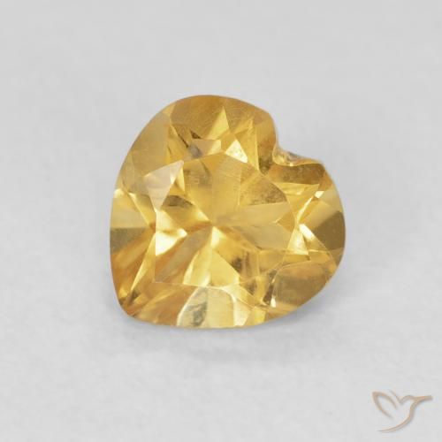 0.74ct Натуральный Medium Dark-Golden Цитрин, Сердце, Чистота VVS